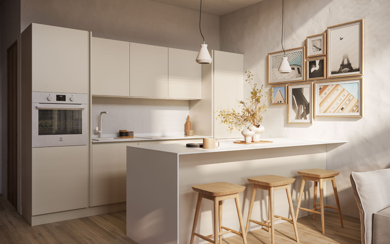 Cucina penisola stile nordico