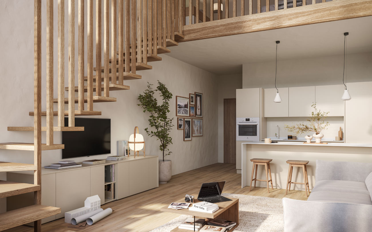 Cucina penisola stile nordico