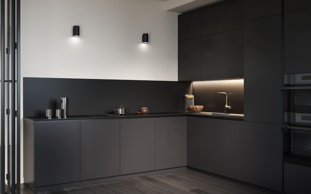 Cucina angolare nera