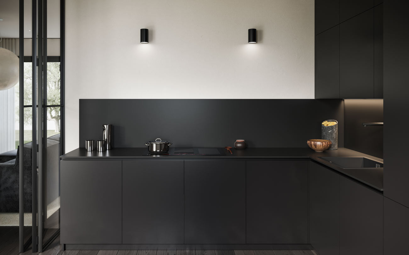 Cucina angolare nera